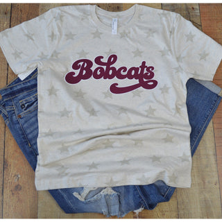 Bowie Bobcats - Script with Stars T-Shirt