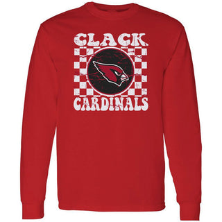 Clack Cardinals - Checkered Long Sleeve T-Shirt
