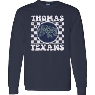 Thomas Texans - Checkered Long Sleeve T-Shirt
