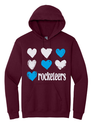 Bowie Rocketeers - Foil Hearts Hoodie