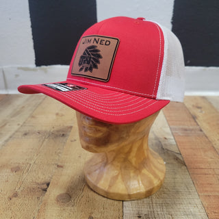 Jim Ned Indians - Square Leather Patch Mesh Cap