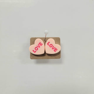 Conversation Heart Stud Earrings