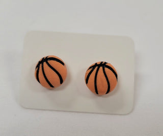 Basketball Clay Stud Earrings