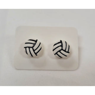 Volleyball Clay Stud Earrings