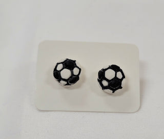 Soccer Clay Stud Earrings