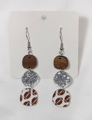 Football Touchdown 3-Tier Earrings