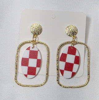 Game Day Checkered TLD Earrings