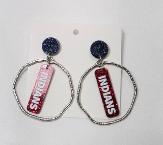 Jim Ned Indians - Sport Circle Earrings
