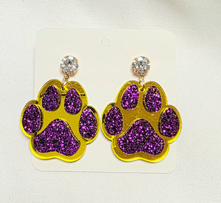 Purple/Gold 3D Paw Prints