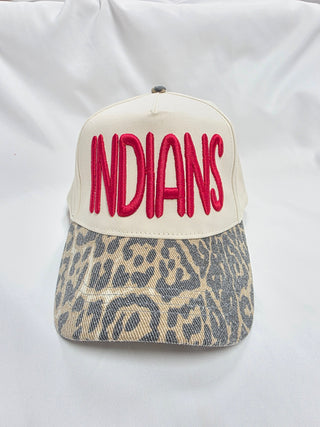 Indians - Puff Leopard Bill Trucker Cap