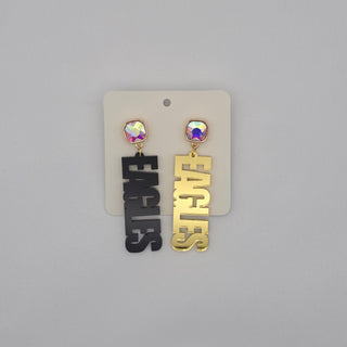 Abilene High Eagles - Eagles Mirror Acrylic AB Stone Earrings
