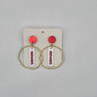 Jim Ned Indians - Sport Circle Earrings