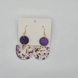 Purple Confetti Drop Earrings