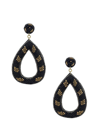 Black & Gold Seed Bead Earrings