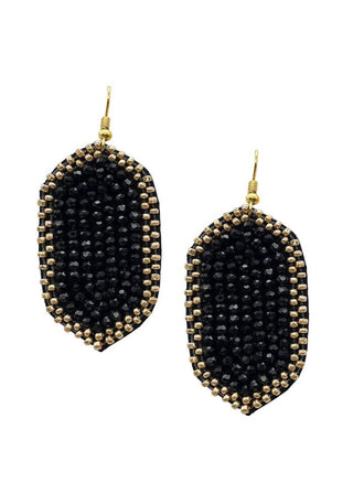 Black & Gold Seed Bead Earrings