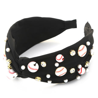 Baseball Bead Studded Headband