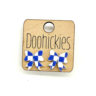 Checkered Bow Acrylic Studs