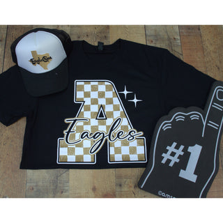 Abilene High Eagles - Checkered Letter T-Shirt