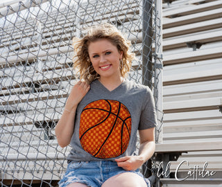 Basketball Checkered - V-Neck Basketball Tee