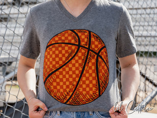 Basketball Checkered - V-Neck Basketball Tee