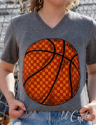 Basketball Checkered - V-Neck Basketball Tee