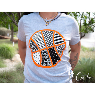 Patterned Puff Basketball - Basketball Tee