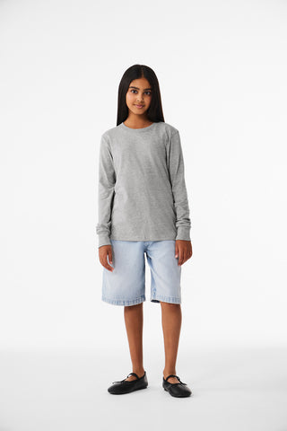 BELLA+CANVAS® Youth Heather CVC Long Sleeve Tee BC3501YCVC