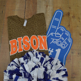 Madison Bison - Arch with Animal Print T-Shirt