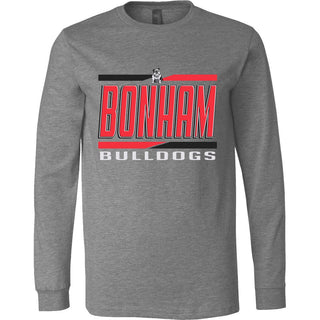 Bonham Bulldogs - Split Stripe Long Sleeve T-Shirt