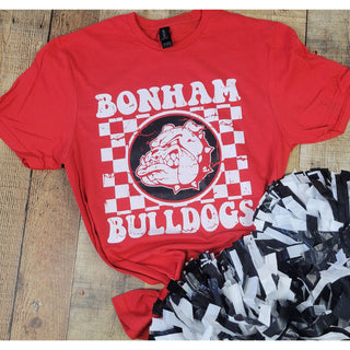 Bonham Bulldogs - Checkered T-Shirt