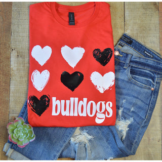 Bonham Bulldogs - Foil Hearts T-Shirt