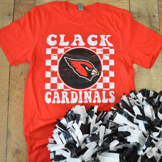 Clack Cardinals - Checkered T-Shirt