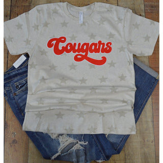 Cooper Cougars - Script with Stars T-Shirt