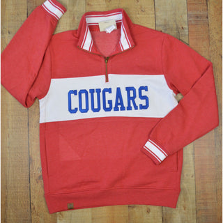 Cooper Cougars - Striped Fleece Quarter Zip
