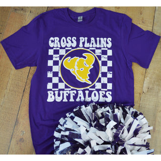 Cross Plains Buffaloes - Checkered T-Shirt