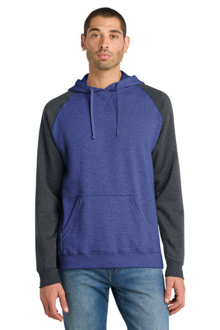 District® Young Mens Lightweight Fleece Raglan Hoodie.  DT196