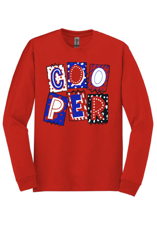 Cooper Cougars - Scrapbook Box Long Sleeve T-Shirt