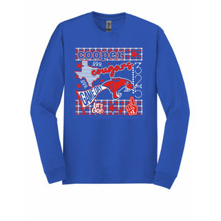 Cooper Cougars - Game Day Checkered Long Sleeve T-Shirt