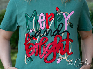 Merry & Bright - Comfort Colors Christmas Tee