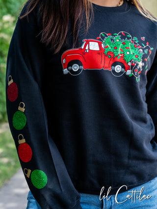 Truck with Ornaments - Christmas Sweatshirt