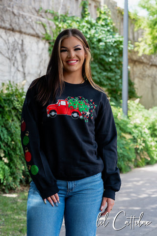 Truck with Ornaments - Christmas Sweatshirt
