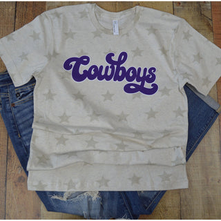 Hardin Simmons University Cowboys - Script with Stars T-Shirt