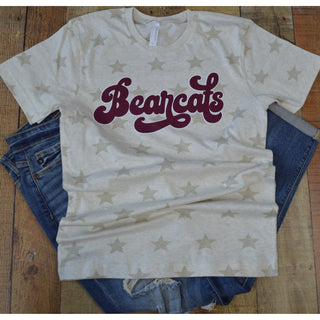 Hawley Bearcats - Script with Stars T-Shirt