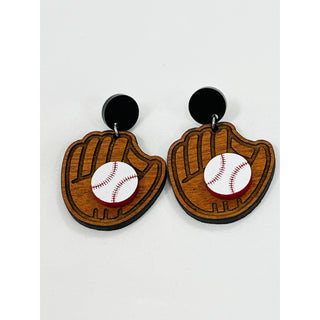 Baseball Glove Dangle Earrings