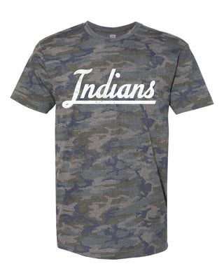 Jim Ned Indians - Script with Tail Camo T-Shirt