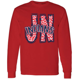 Jim Ned Indians - Animal Print Letter Long Sleeve T-Shirt