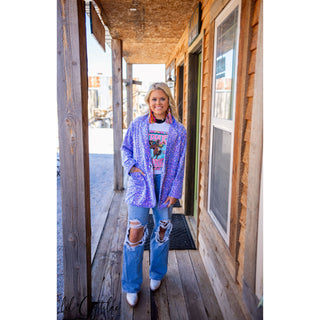 Nova Lilac Velvet Sequins Blazer