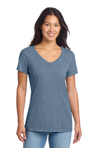 Port & Co® Women's Beach Wash® Garment-Dyed V-Neck Tee LPC099V