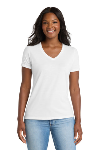 Port & Co® Women's Performance Blend V-Neck Tee. LPC381V