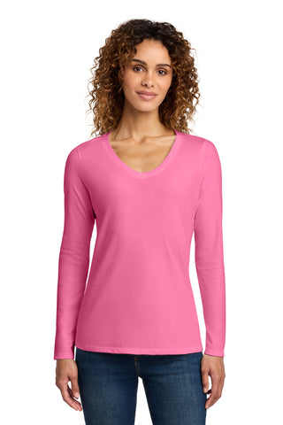 Port & Co® Women's Long Sleeve Fan Favorite V-Neck Tee. LPC450VLS